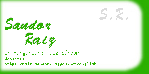 sandor raiz business card